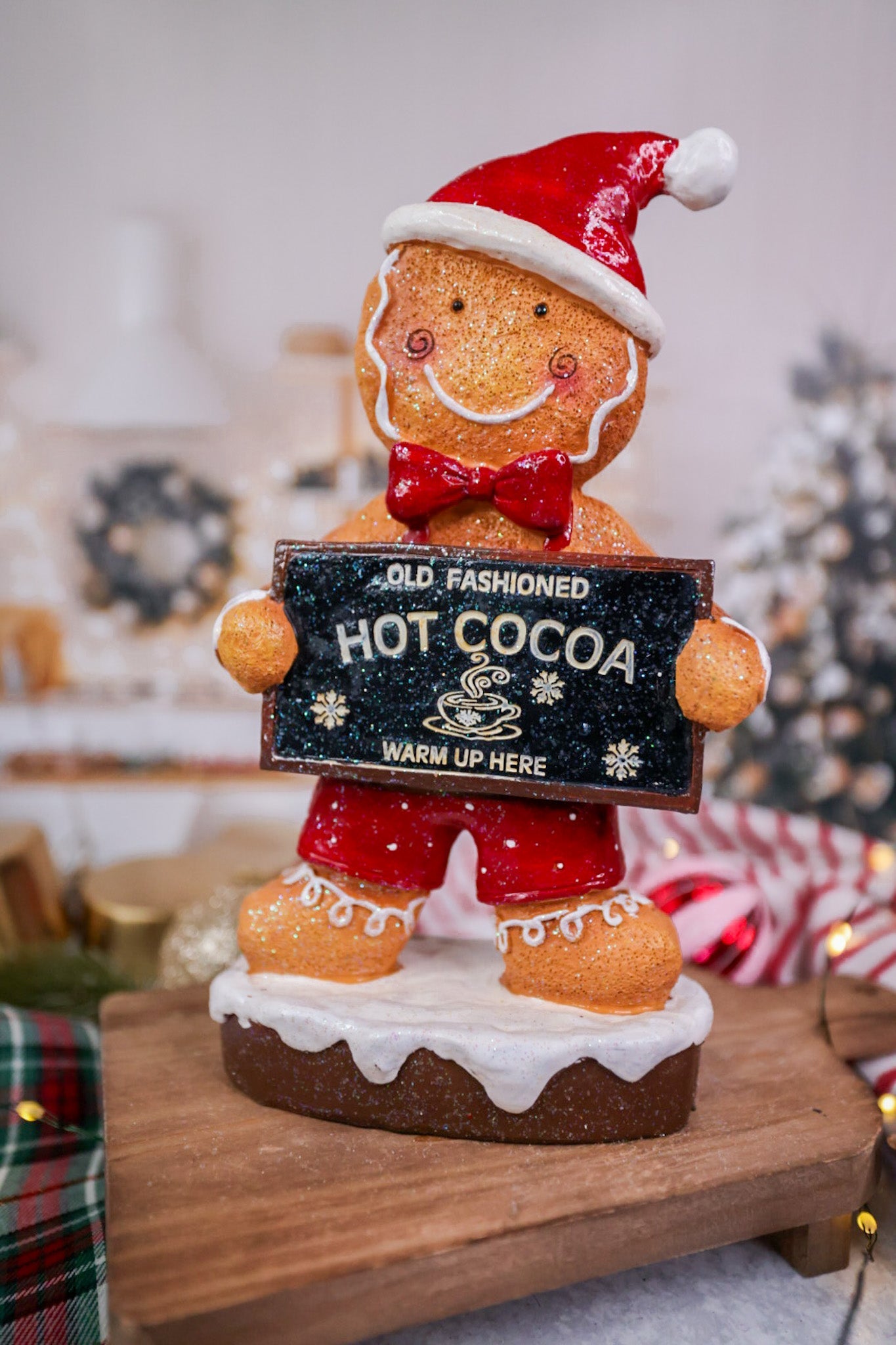 9.8" Hot Cocoa Gingerbread Man Resin Figure - Whiskey Skies
