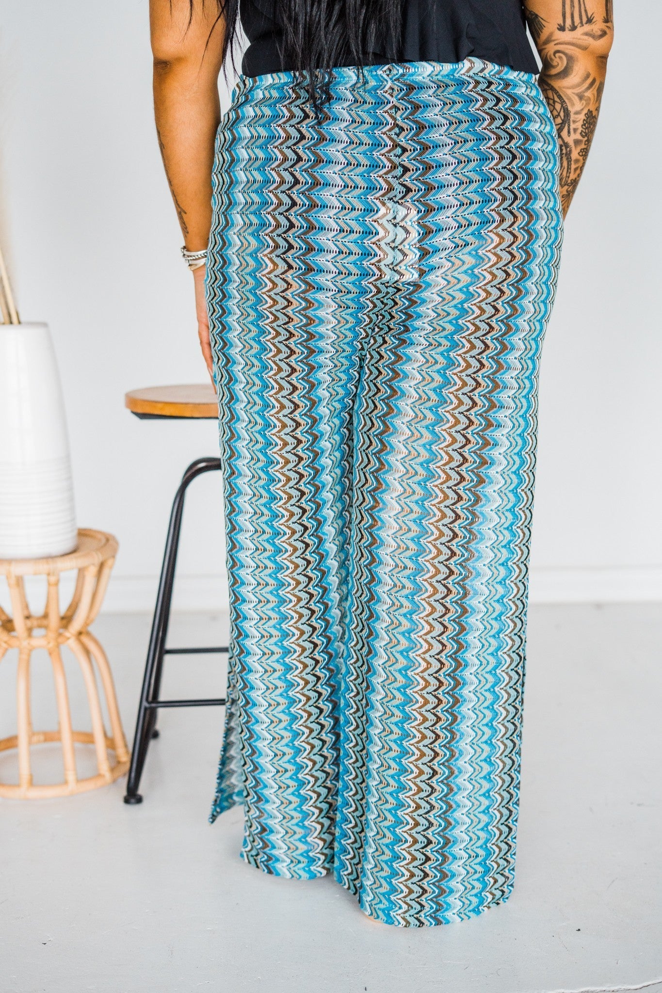 Aqua Crochet Cover Up Pants