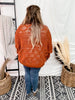 Rust Dolman Open Sweater Cardigan