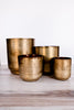 Aged Brass Metal Flower Pots (Set of 4) - Whiskey Skies