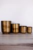 Aged Brass Metal Flower Pots (Set of 4) - Whiskey Skies