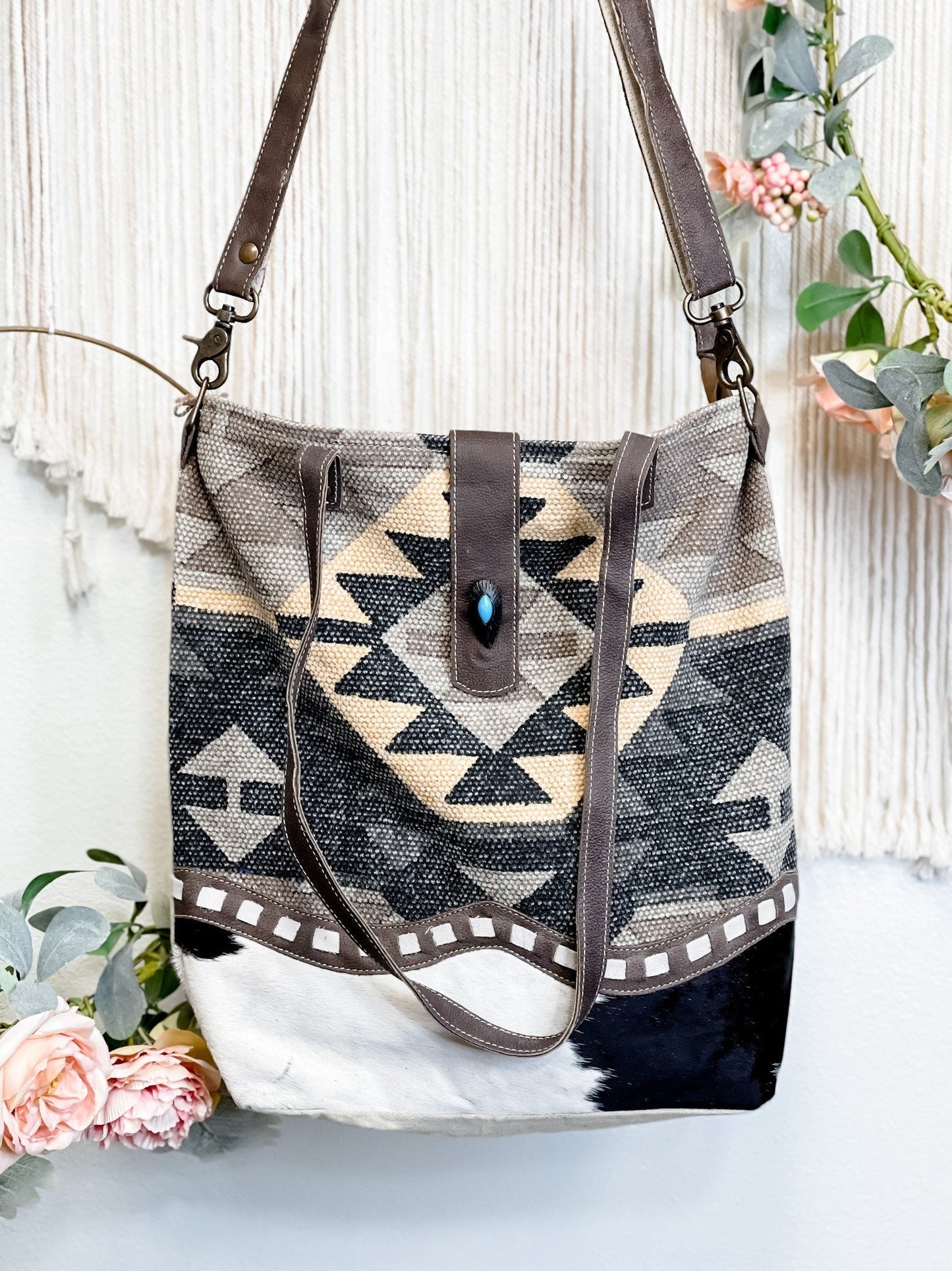 Aztec Tote Bag - Whiskey Skies - OLAY BAGS