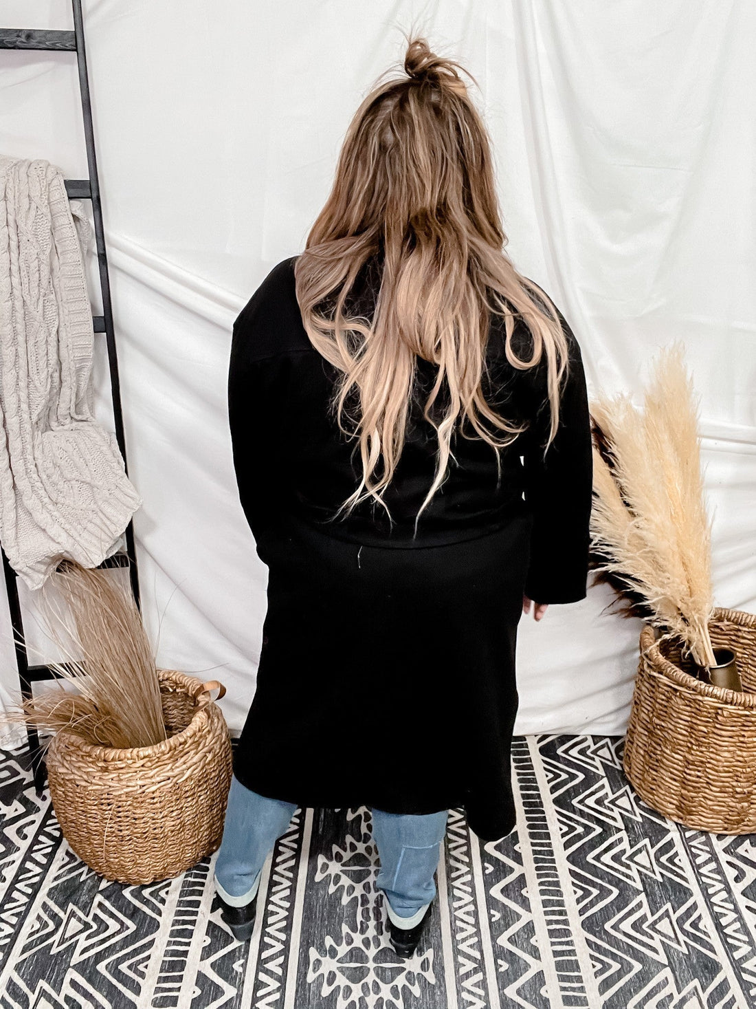 Black Belted Long Coat - Whiskey Skies - ANDREE BY UNIT