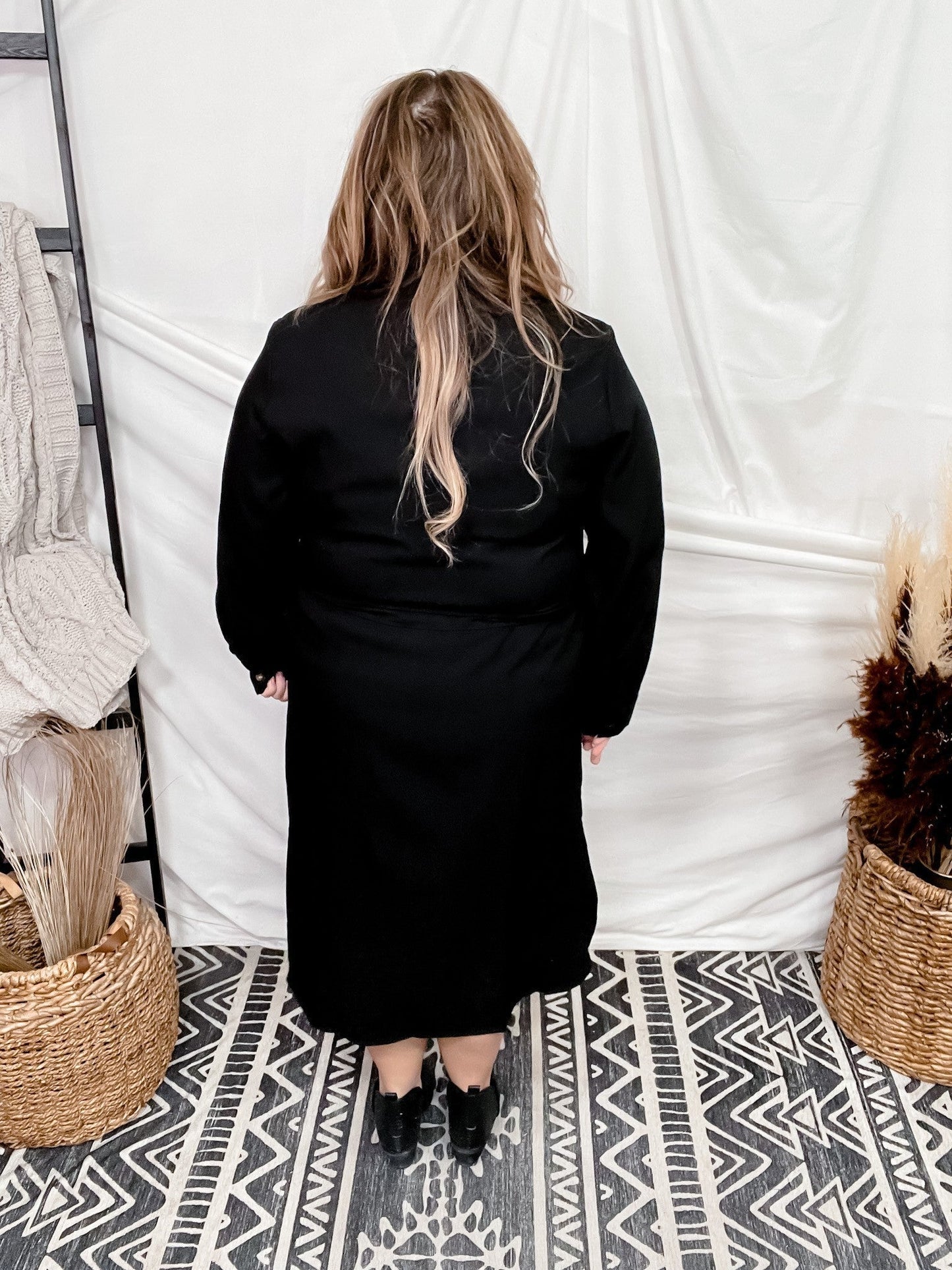 Black Belted Long Dress - Whiskey Skies - JADE BY JANE