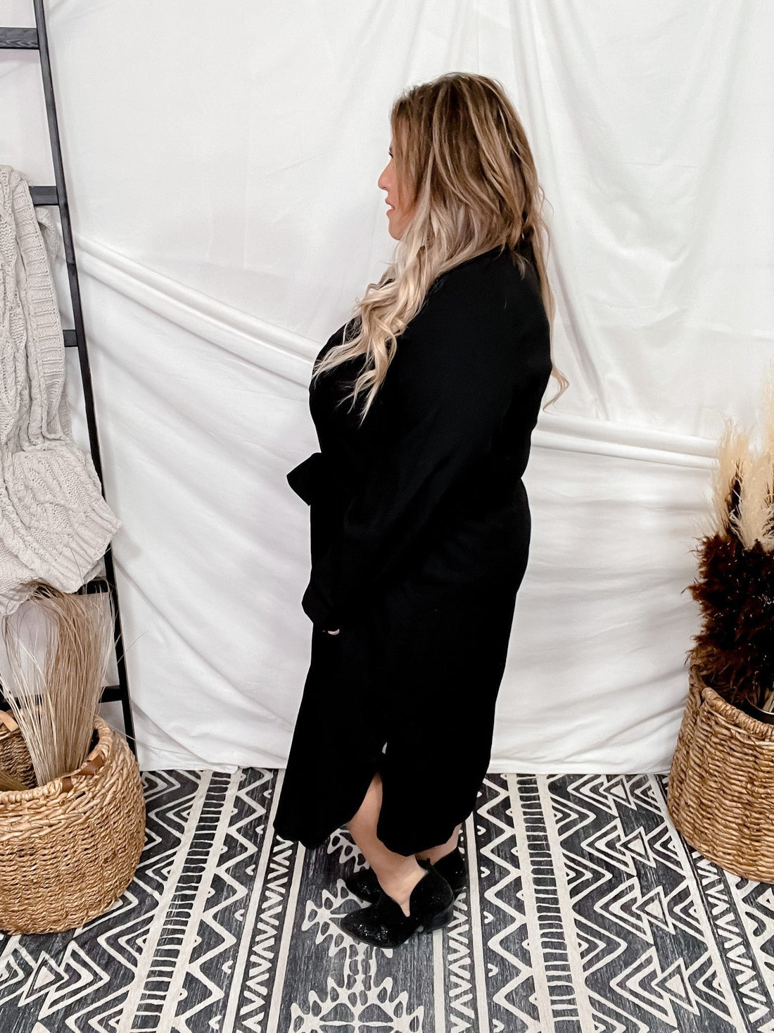 Black Belted Long Dress - Whiskey Skies - JADE BY JANE