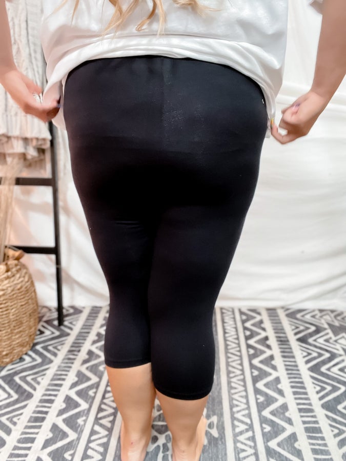 Black Capri Leggings - Whiskey Skies