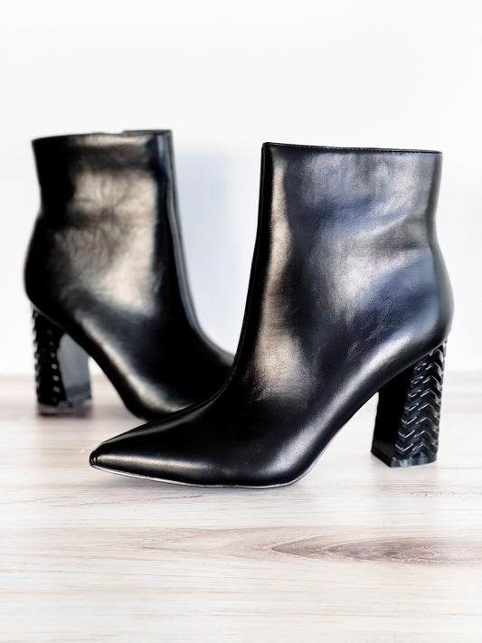 Black Chevron Heal Boots *Final Sale* - Whiskey Skies