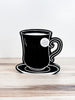 Black Coffee Cup Wood Cut Out - Whiskey Skies