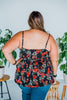 Black & Red Spaghetti Strap Floral Top - Whiskey Skies