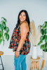 Black & Red Spaghetti Strap Floral Top - Whiskey Skies