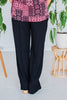 Black Smocked Waist Wide Leg Pant - Whiskey Skies