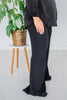 Black Smocked Waist Wide Leg Pant - Whiskey Skies