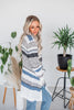Blue & Grey Color Block Knit Cardigan - Whiskey Skies