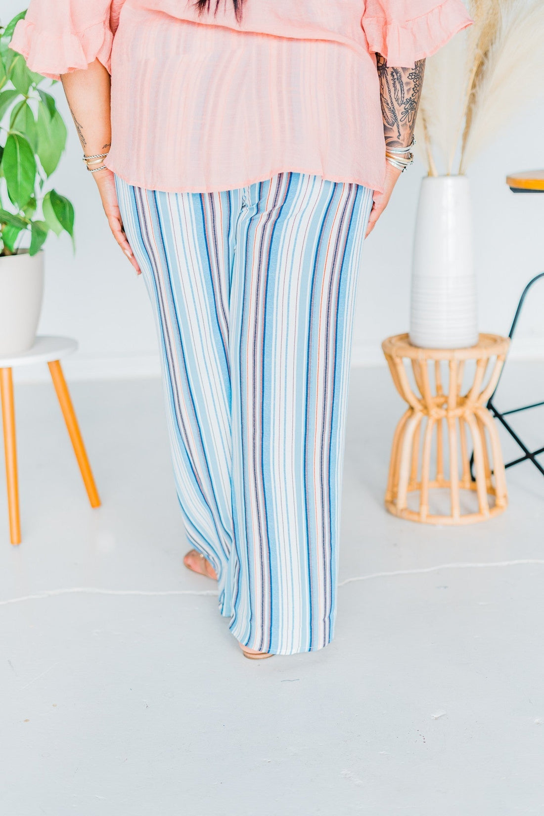 Blue Stripe Pants - Whiskey Skies - KORI AMERICA