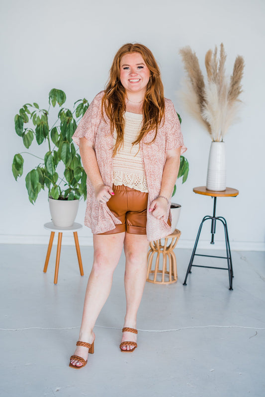 Blush Paisley Kimono - Whiskey Skies