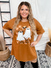 "Boo Hah" Graphic Ghost Shirt Dress - Whiskey Skies