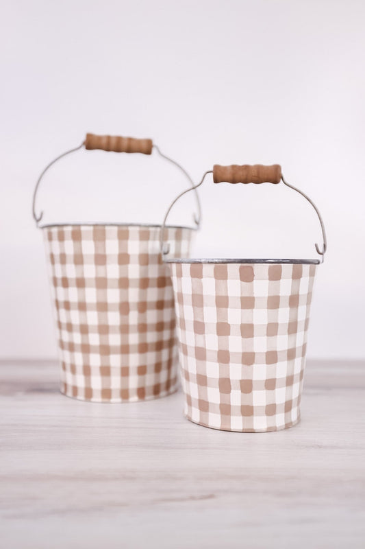 Brown Plaid Buckets (Set Of 2) - Whiskey Skies