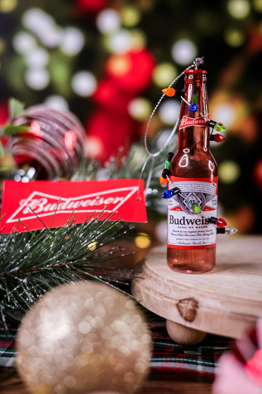 Budweiser Bottle Holiday Ornament - Whiskey Skies