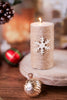 Burlap Holiday Snowflake LED Candle - Whiskey Skies