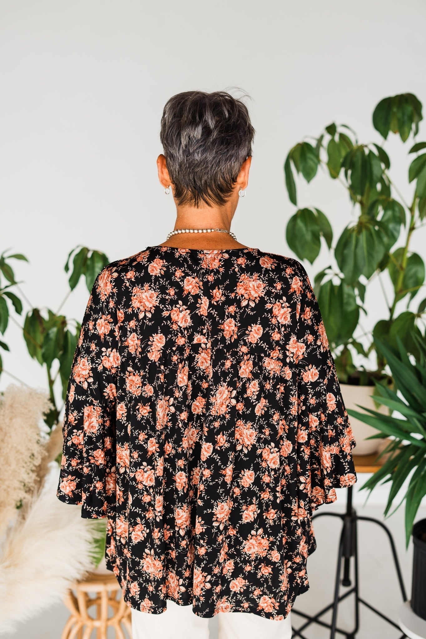 Butterfly Sleeve Floral Top - Whiskey Skies