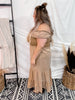 Camel Colored Denim Dress - Whiskey Skies - GEEGEE