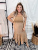 Camel Colored Denim Dress - Whiskey Skies - GEEGEE
