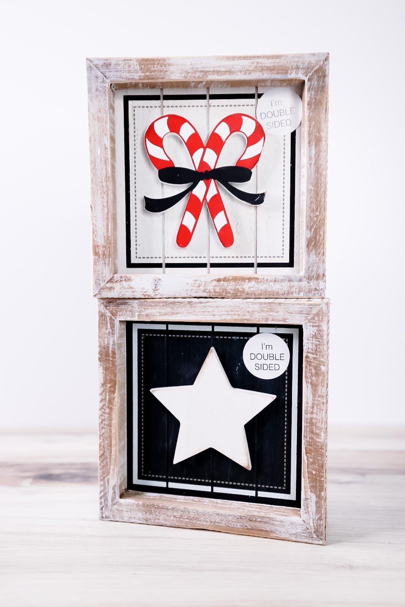 Candy Cane/Star Double Sided Sign - Whiskey Skies