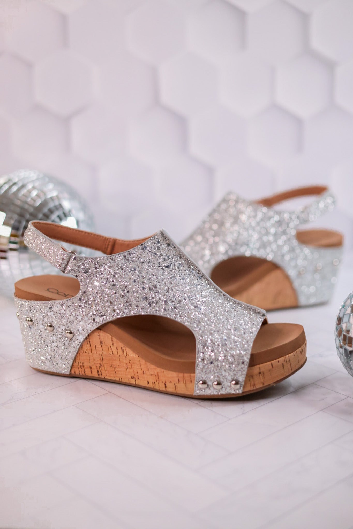 Glitter best sale gold wedges