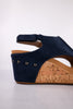 Carley Navy Suede Wedges - Whiskey Skies