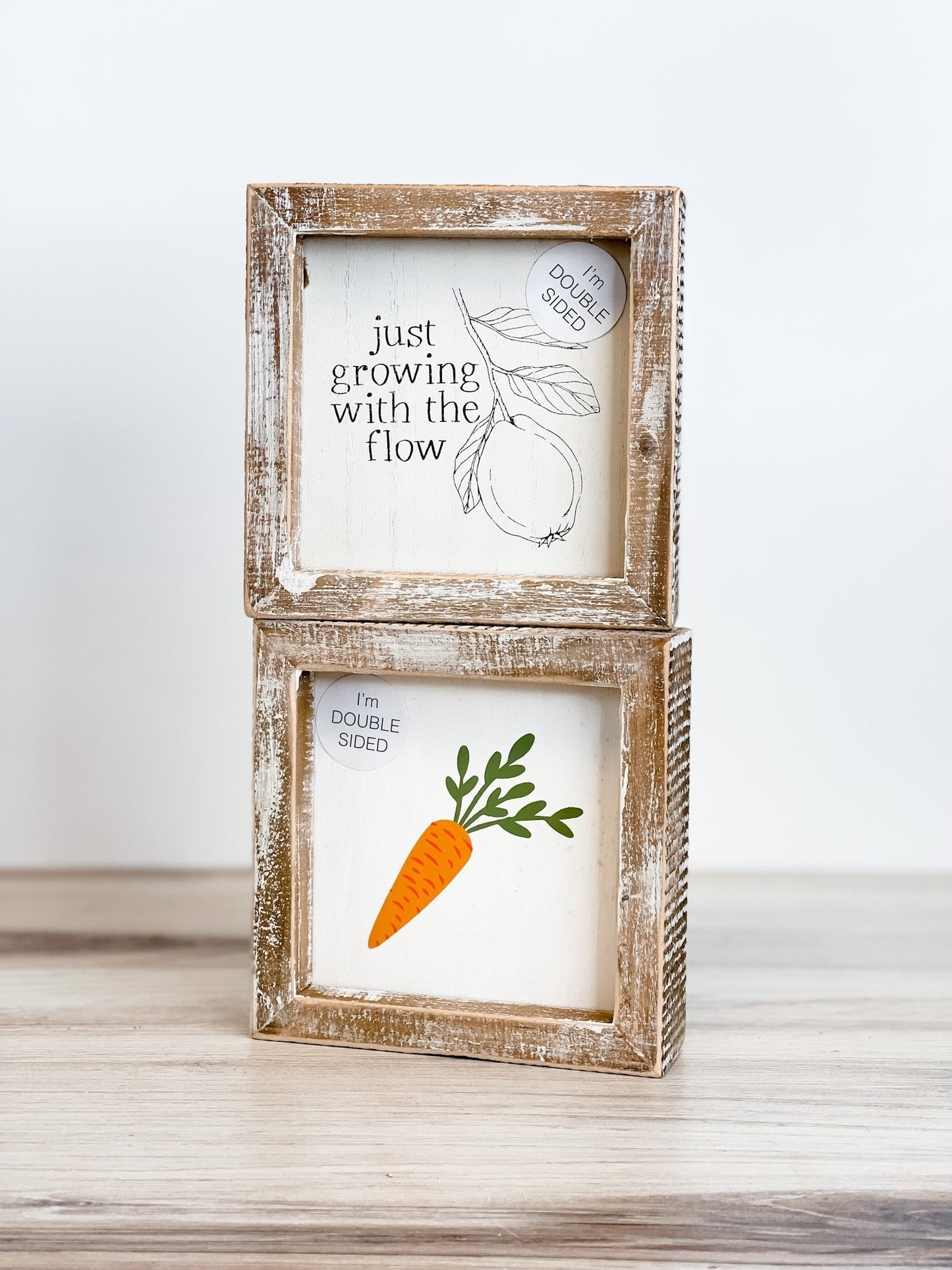 Carrot/Growing Double Sided Wood Sign *Final Sale* - Whiskey Skies