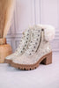 Champagne Sparkle Fur Boots - Whiskey Skies