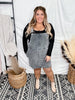 Charcoal Corduroy Overall Dress - Whiskey Skies