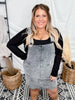 Charcoal Corduroy Overall Dress - Whiskey Skies
