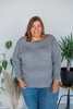 Charcoal Long Sleeve Cowl Neck Top - Whiskey Skies