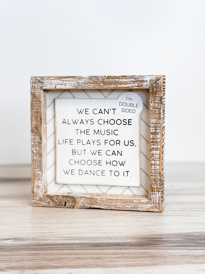 Choose/Laugh Double Sided Wood Sign - Whiskey Skies