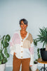 Color Block Knitted Cardigan W/ Button Down Front - Whiskey Skies