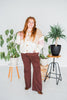 Color Block Knitted Cardigan W/ Button Down Front - Whiskey Skies