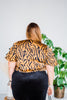 Copper Zebra Print Blouse Bodysuit