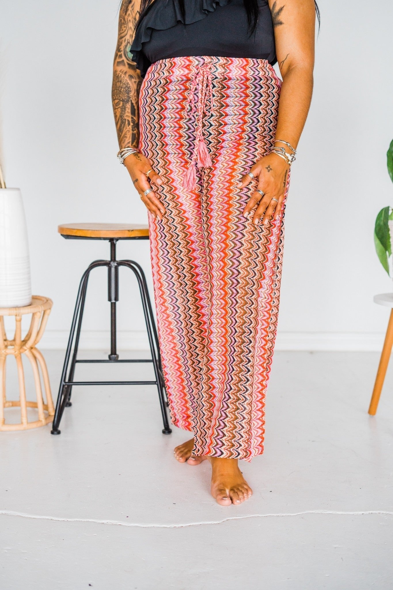 Coral Crochet Cover Up Pants - Whiskey Skies