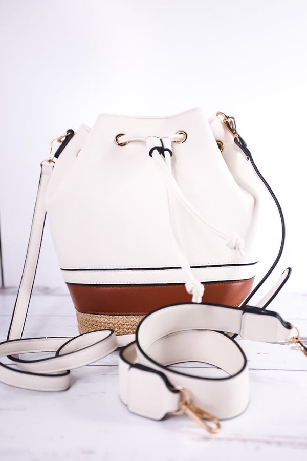 Darcy Tri- Color Bucket Bag - Whiskey Skies