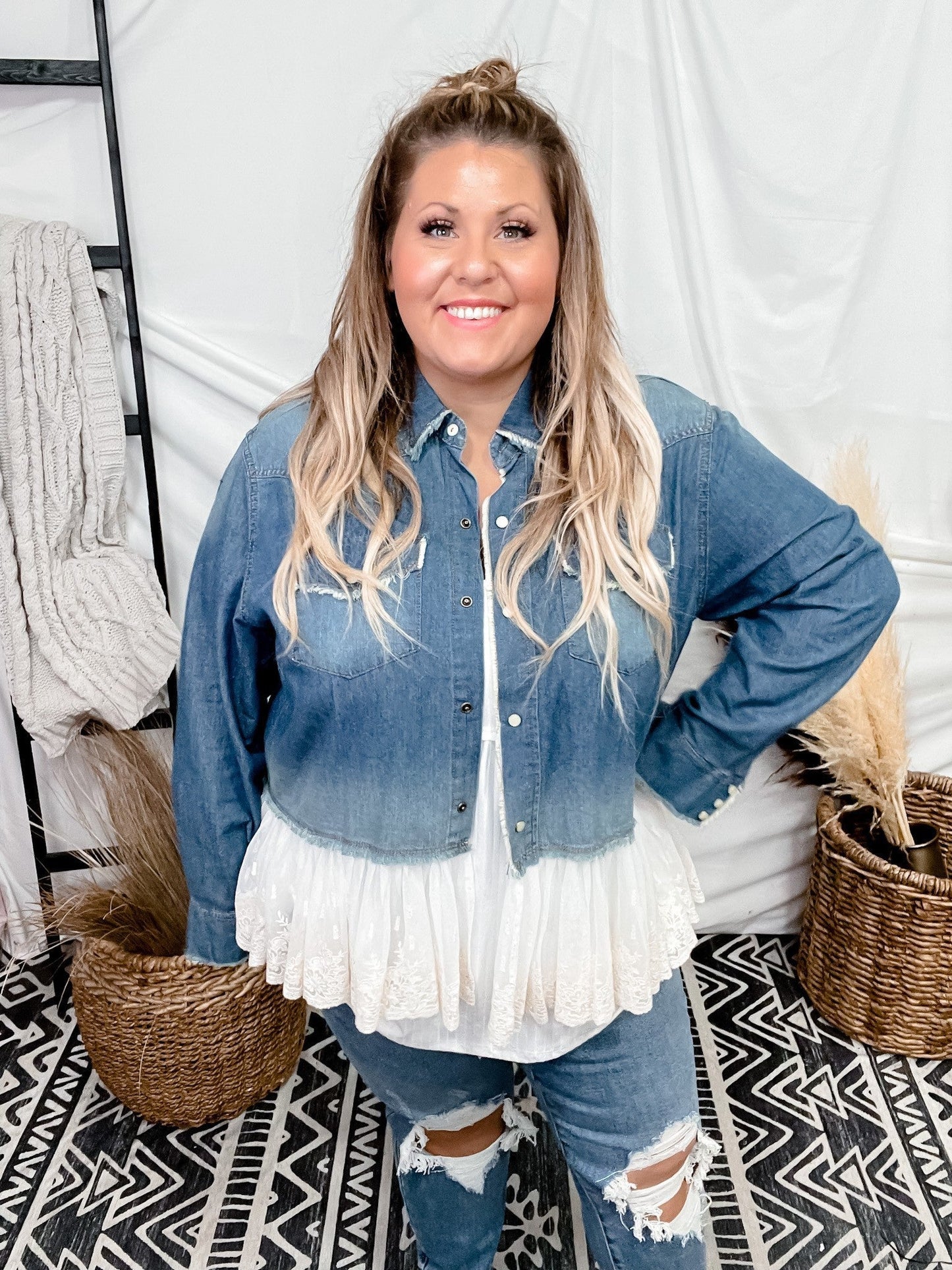 Denim Imagine Jacket - Whiskey Skies - JADED GYPSY