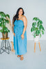 Denim Smocked Maxi Dress - Whiskey Skies