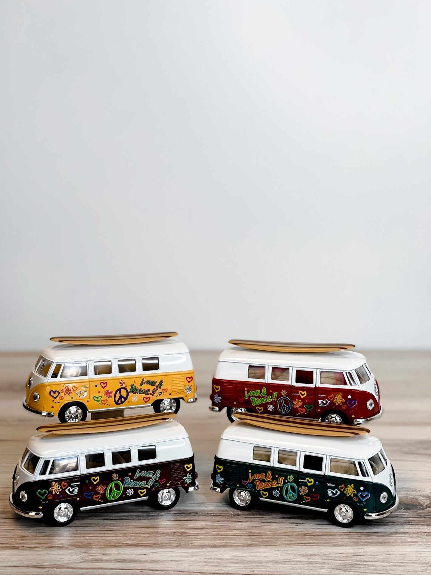 Diecast 62' VW Bus With Surfboard (4 Colors) - Whiskey Skies