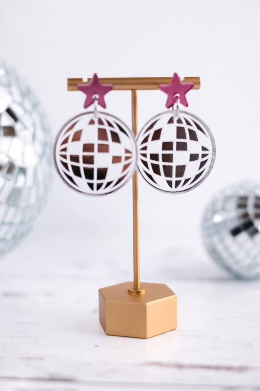 Disco Ball Acrylic Dangles - Whiskey Skies