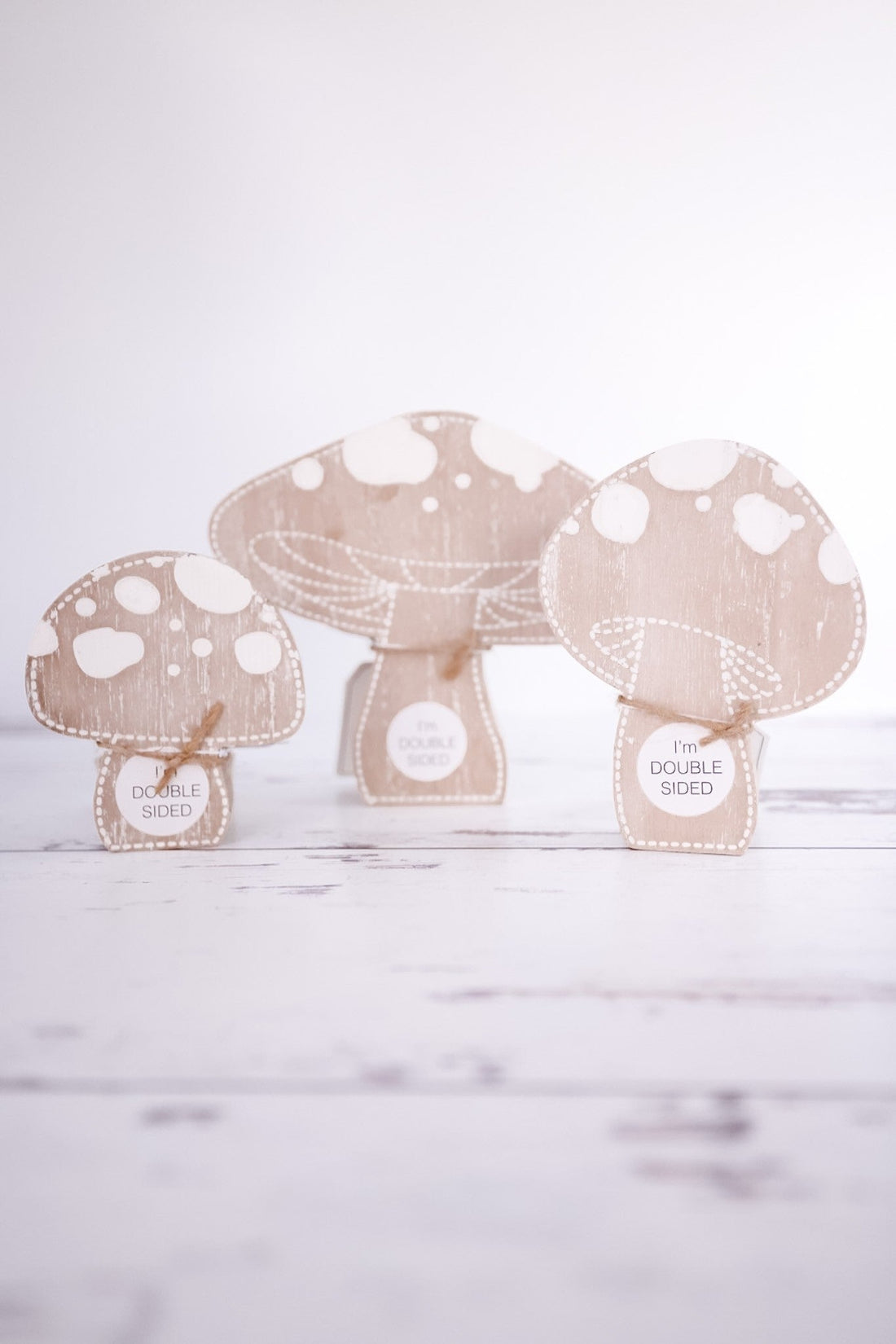 Double Sided Chunky Wooden Mushrooms (Set Of 3) - Whiskey Skies