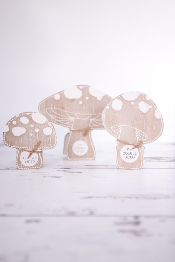 Double Sided Chunky Wooden Mushrooms (Set Of 3) - Whiskey Skies