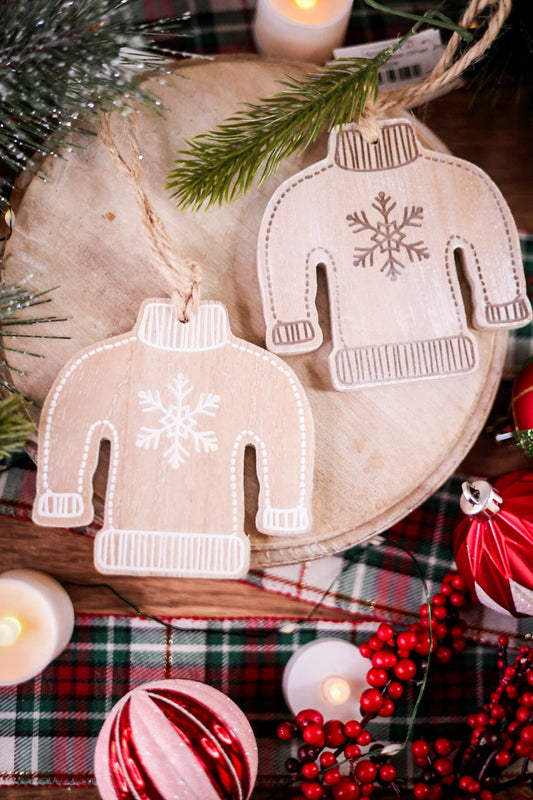 Double Sided Sweater Ornament - Whiskey Skies