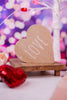 Double Sided Wooden "Love" Heart Cutout - Whiskey Skies