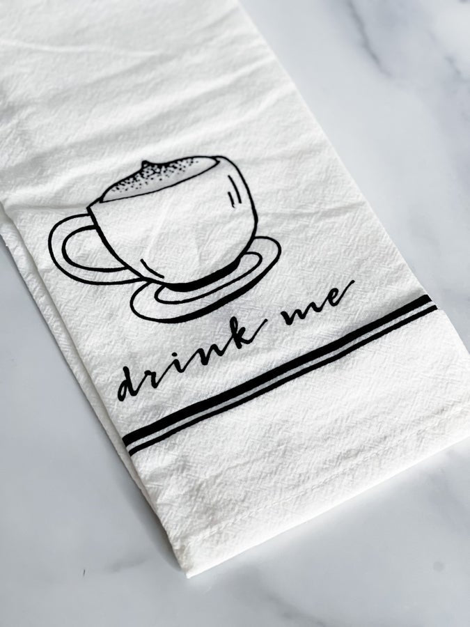 Drink Me Tea Towel - Whiskey Skies