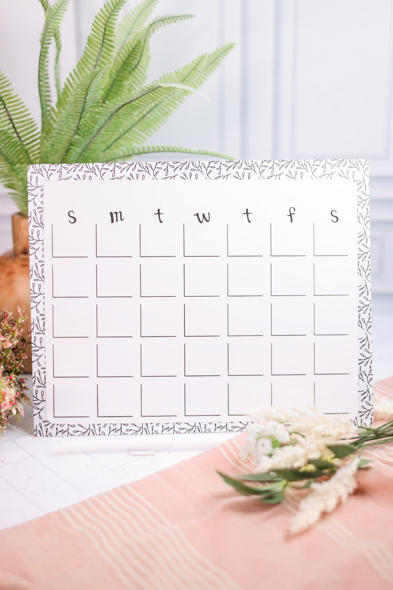 Dry Erase Magnetic Calendar W/ Desk Easel - Whiskey Skies